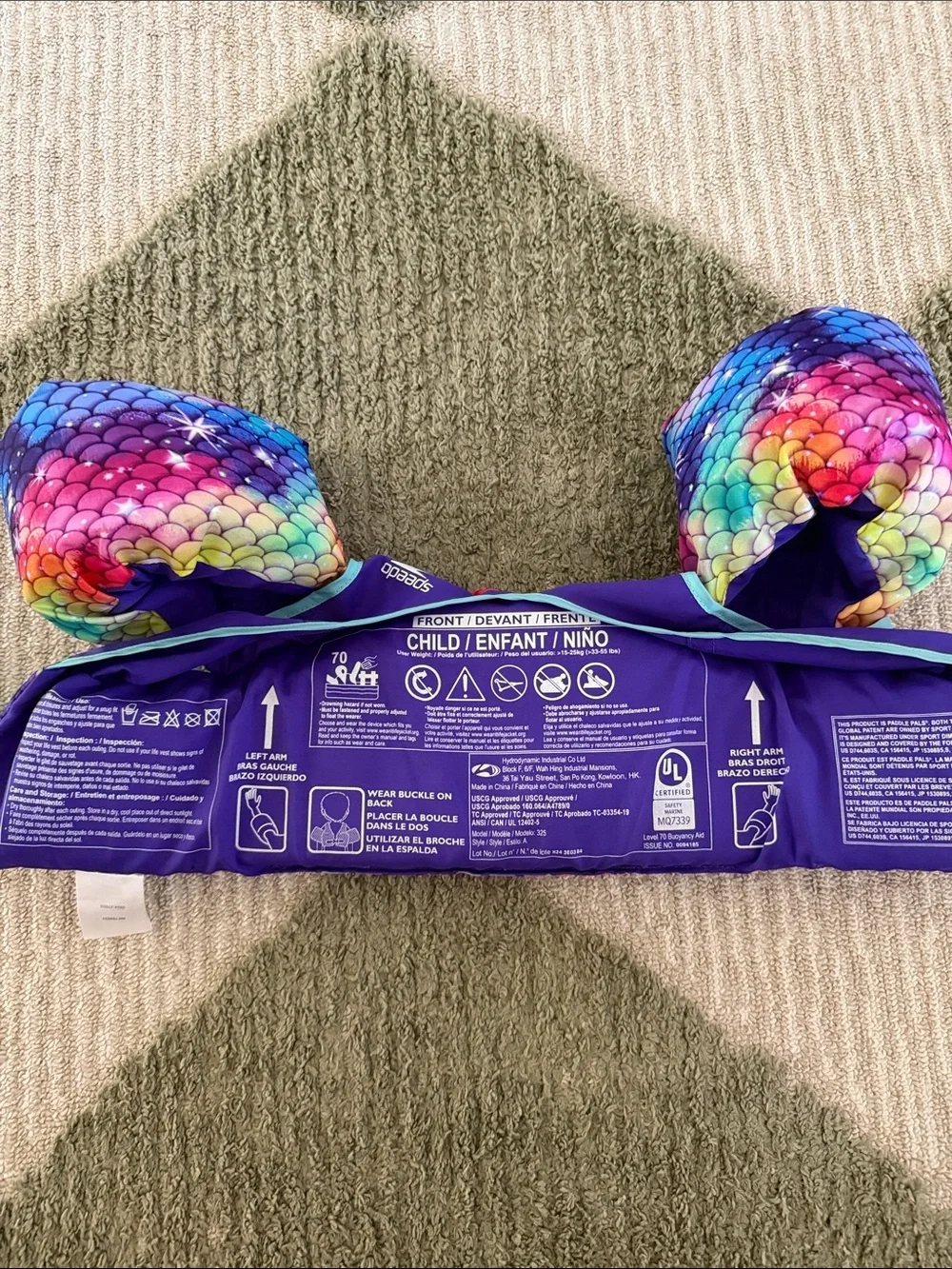 Speedo Kids Rainbow Mermaid Scale Swim Vest - Purple Multicolor